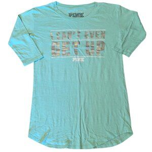 PINK Sleep Dress Nightgown Quarter Sleeve Pajama Shirt Women's Size Small